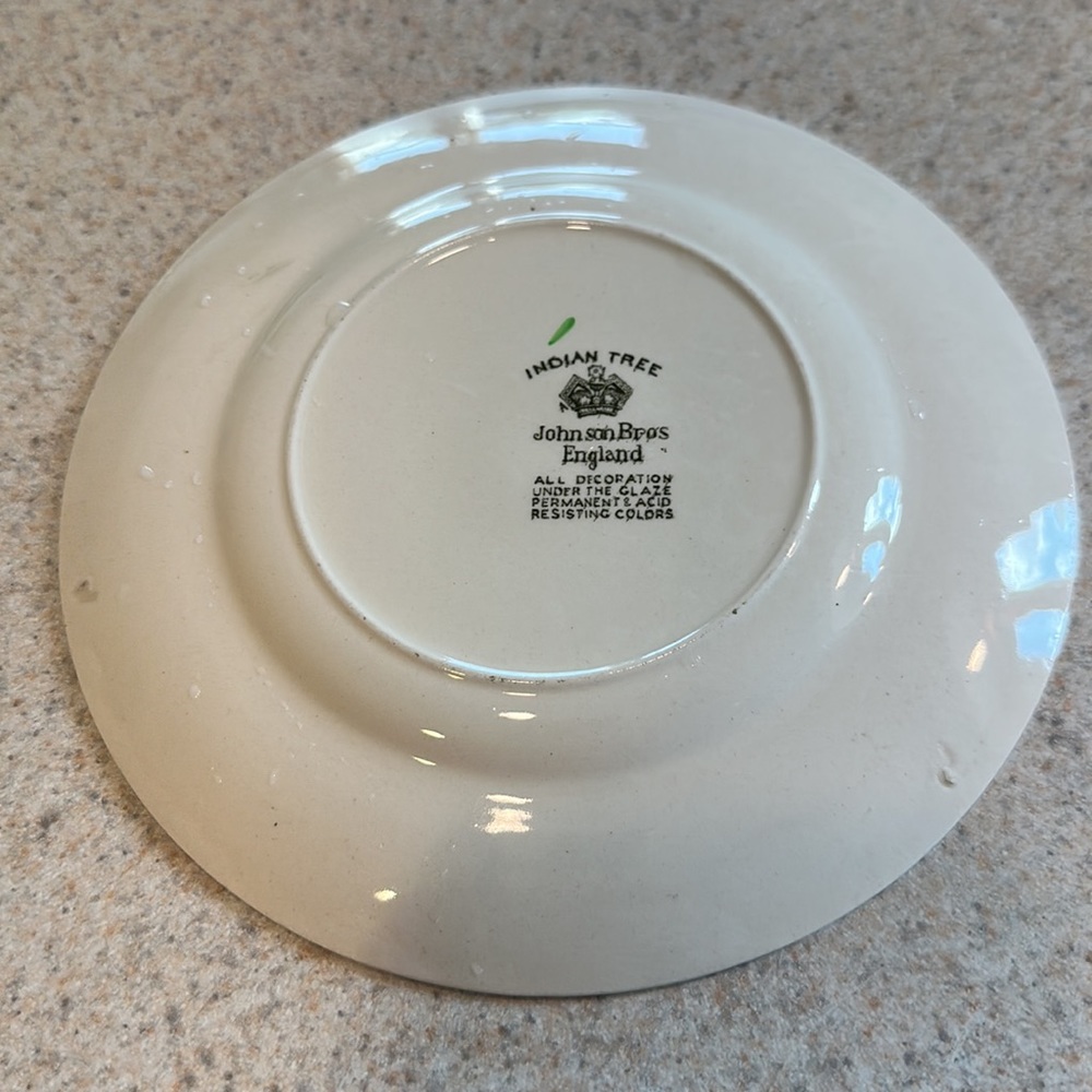 Johnson Brothers vintage pattern Indian tree dessert/bread Ironstone plates - Picture 4 of 5